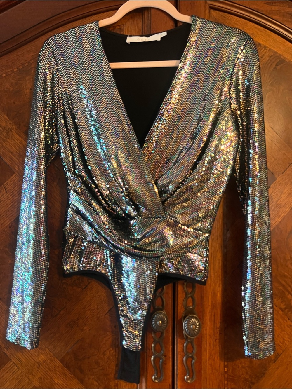 Sequin Long-Sleeve Bodysuit
